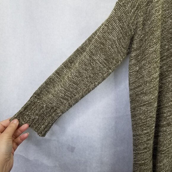 SPARROW by Anthropologie Cardigan Women S Open Green Heather Knit Pocket Slouchy - Picture 6 of 16